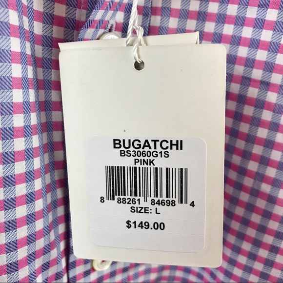 NEW Bugatchi Shaped Fit Sport Shirt (Fitted) - Picture 7 of 8